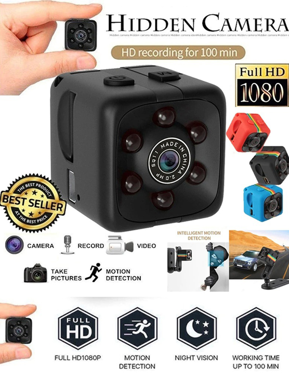 اصغر كاميرا المراقبة بتقنية عالية 1080