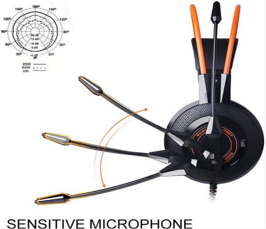 SOMIC G925 Black Orange Casque de jeu stéréo avec microphone