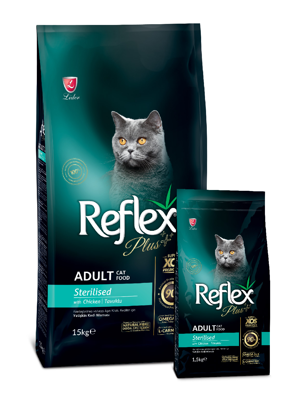 Croquettes pour chat adulte Reflex Plus STERILISE  -  15 Kg